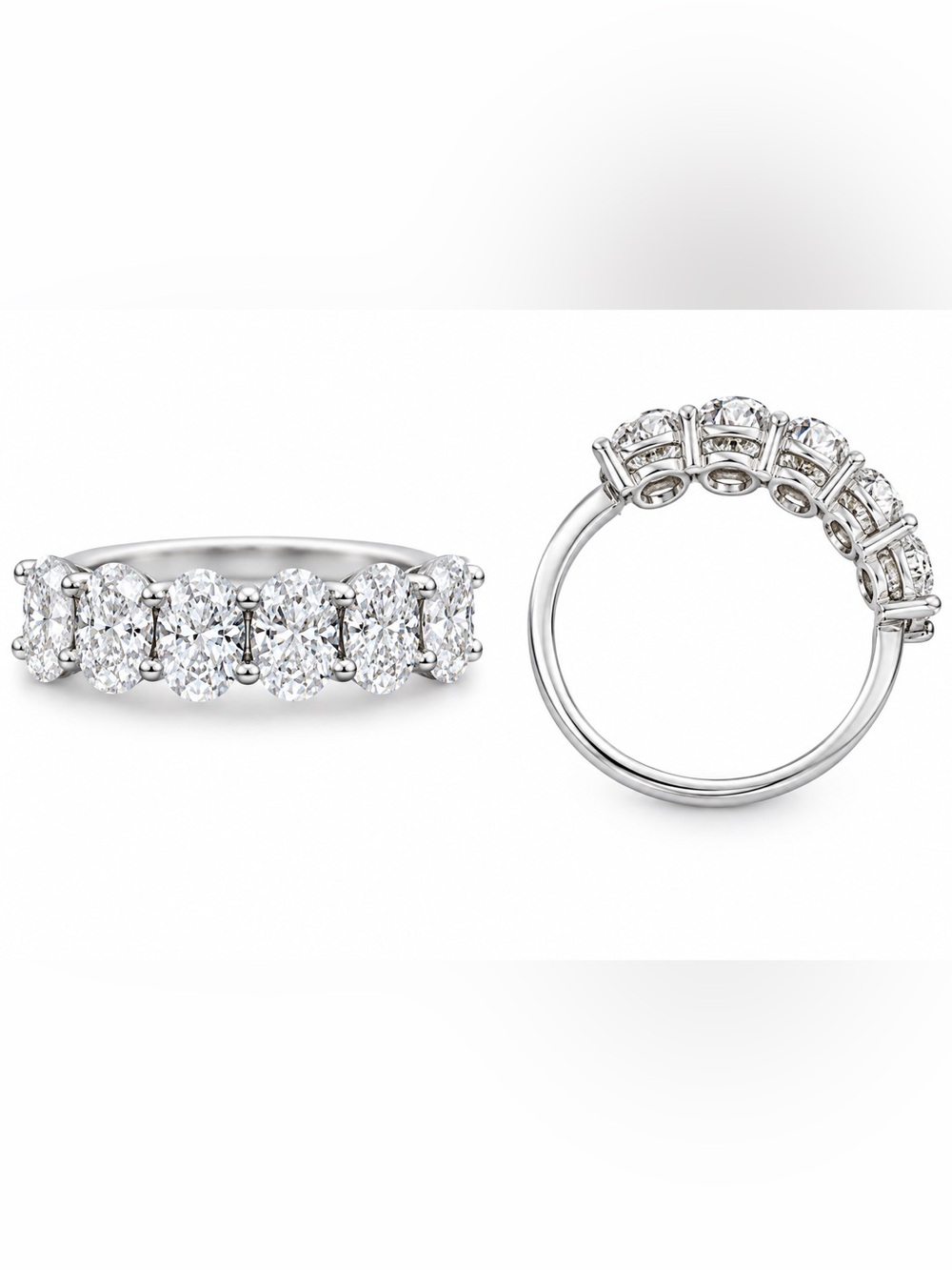 Moissanite Diamond 925 Sterling Silver oval cut Women's Ring size 9 retail $799